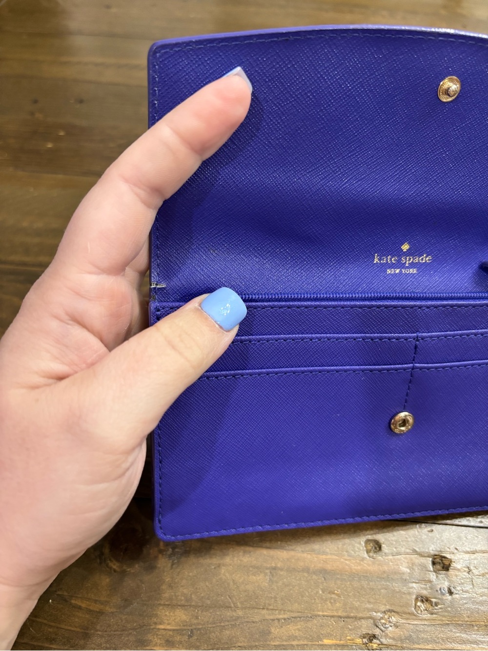 Kate Spade Liana Monster Purple Leather Wallet - Picture 9 of 13